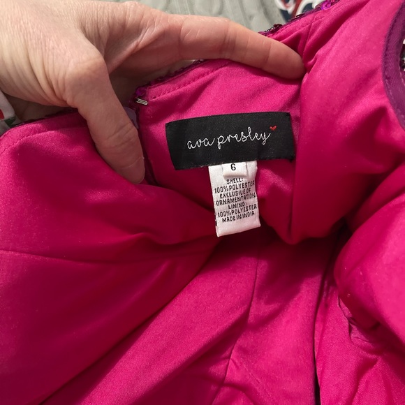 Glamorous Fuchsia and Black Sequin Gown - Picture 4 of 4